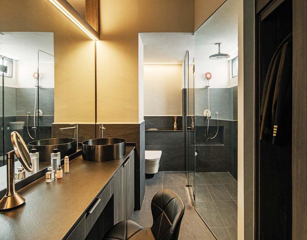 A separate master bathroom and walk-in wardrobe within the master suite allows one partner to get ready for work without disturbing the other who is still asleep.