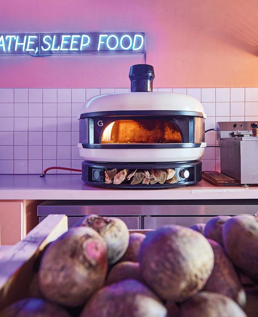 The special high heat oven is used to fire up all the pizzas.
