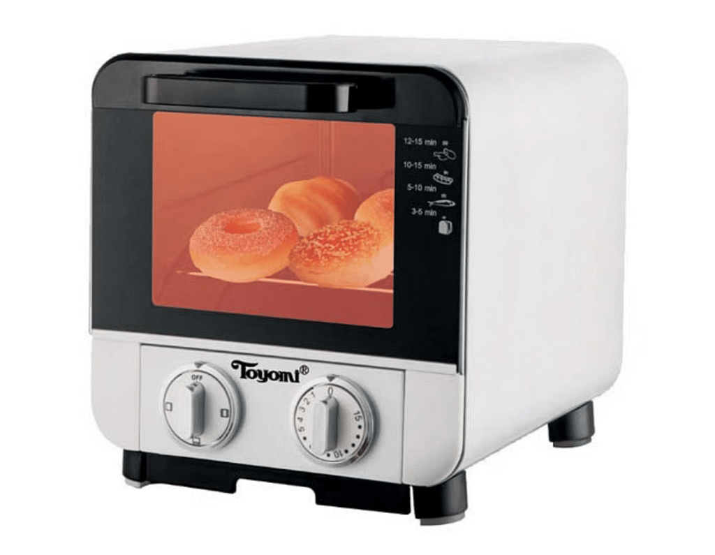 black and white Toyomi 8L Toaster Oven TO 8030