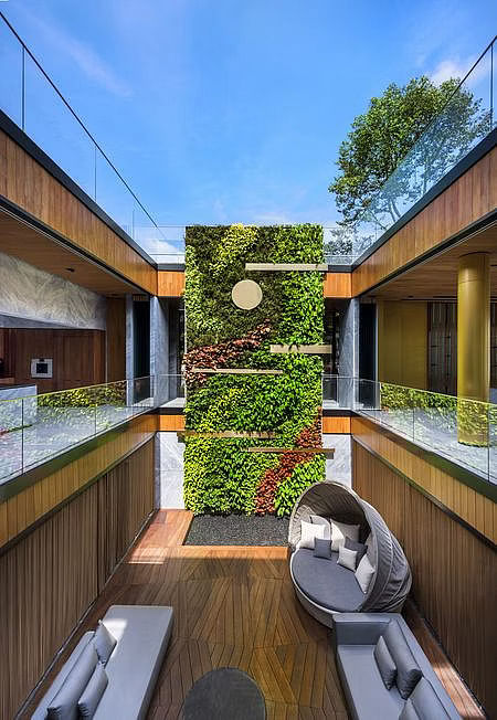 View of a green wall in the home