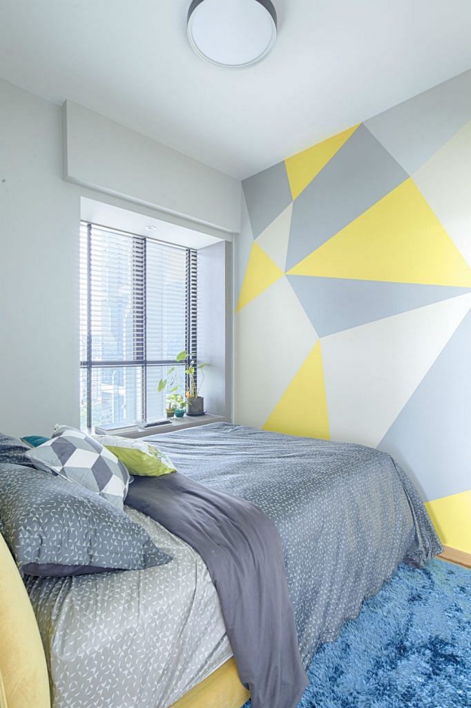 geometric pattern, wall, paint, DIY, bedroom, Prozfile