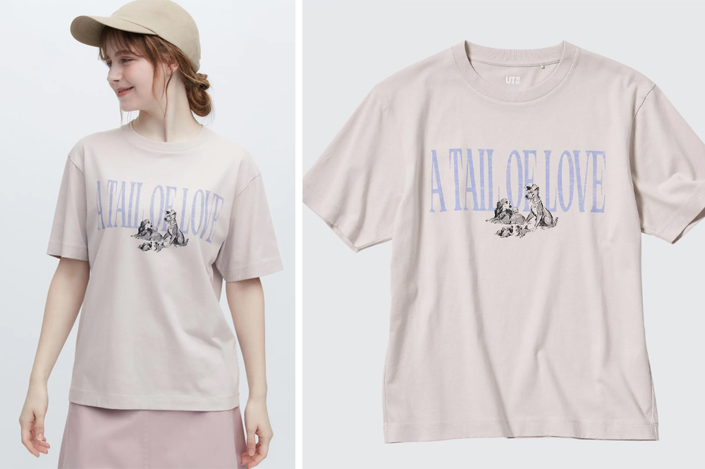 uniqlo disney sketchbook collection lady and the tramp shirt