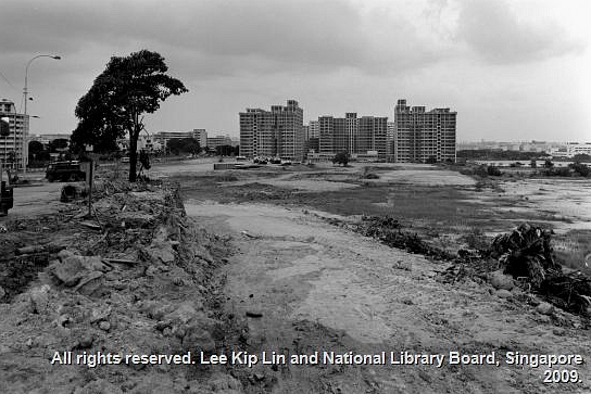 Bedok Reservoir Road, old Malay Settlement site 21 Feb 1993. (Image All rights reserved. Lee Kip Lin and National Library Board, Singapore 2009)