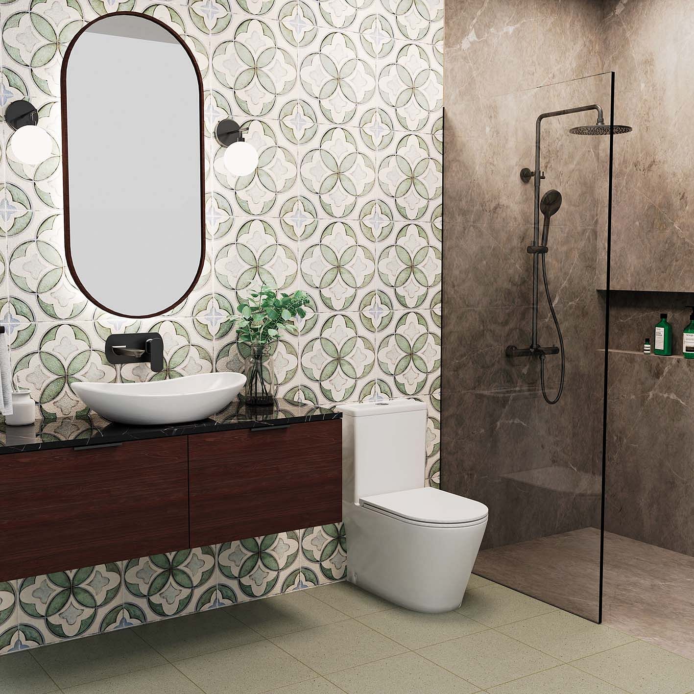 Bathroom with sanitary bathroom fittings from premium sanitary ware brand Rigel