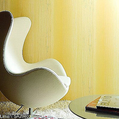 Yellow wallpaper with white stripes from Home Lovers