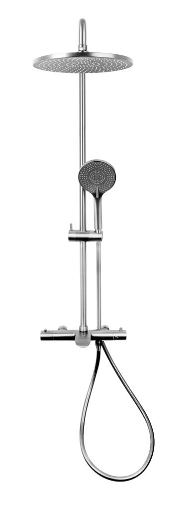 The Thermostatic Chrome Rain Shower Set TSME14418T offers a soft shower experience with wide coverage and adjustable temperature.